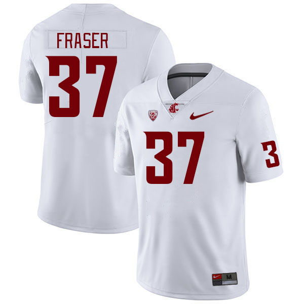 Men #37 Aslan Fraser Washington State Cougars College Football Jerseys Stitched Sale-White - Click Image to Close